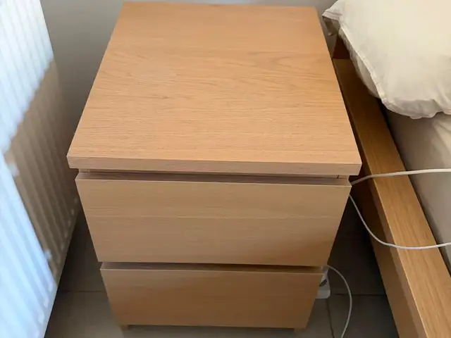 Ikea malm 2 drawer bedside table, Limassol — Pyrgos Lemesou