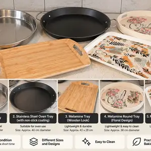 Serving & oven trays, stainless steel & melamine, Larnaca — Aradippou - Apostolos Loukas