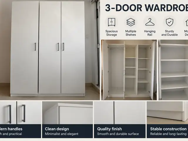 White 3-door wardrobe in good condition., Επαρχία Λεμεσού — Άγιος Τύχων