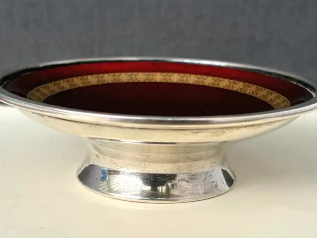 Vintage ruby red glass and sterling silver console bolw, Επαρχία Λεμεσού — Κάτω Πολεμίδια