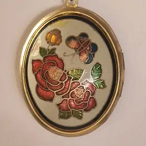 Vintage μενταγιόν φωτογραφοθήκη cloisonne enamel locket, Nicosia — Strovolos - Enthomar Kyprianos