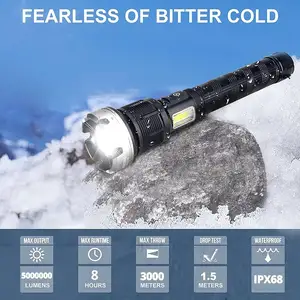 Φακός LED με εμβέλεια 1000μ, επαναφορτιζόμενος μέσω USB, με βαθμό αδιαβροχοποίησ, Επαρχία Λάρνακας — Αραδίππου - Απόστολος Λουκάς
