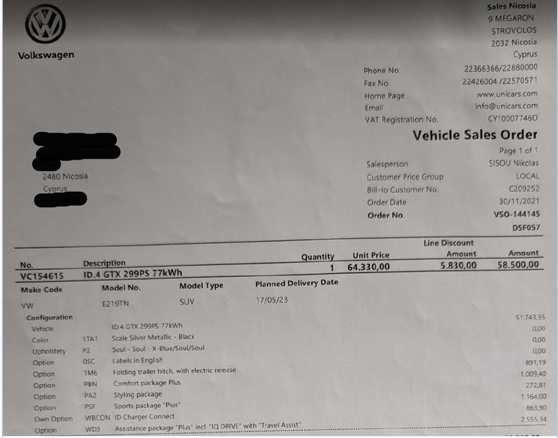 2023 Volkswagen ID.4 Electric 2023 Cyprus