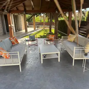 Complete ikea outdoor patio lounge set 2 daybeds, coffee table & 2 armchairs, Limassol — Pyrgos Lemesou