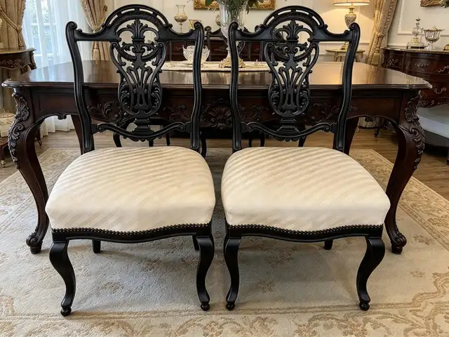 Pair of Antique Victorian Ornate Carved Side / Nursing Chairs, Επαρχία Λεμεσού — Άγιος Τύχων Τουριστική Περιοχή
