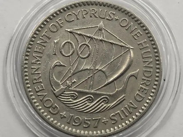 Cyprus 1957 100 mils coin rare key date exf, Επαρχία Λευκωσίας — Λατσιά - Άγιος Γεώργιος