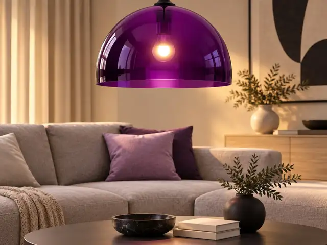 Purple Modern Acrylic Pendant Lamp Shades Various Colours 40cm, Nicosia — Nicosia - Lykabittos