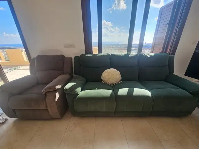 3-Seater Sofa with adjustable reclining seats, Paphos — Geroskipou