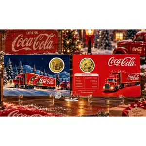 Coca cola christmas truck 1/1000 oz .999 gold in coin card, Επαρχία Λευκωσίας — Λατσιά - Άγιος Γεώργιος