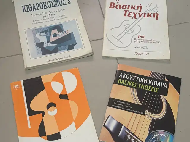 Rare 4x classic greek guitar instruction&sheet music books-beginner/intermediate, Paphos — Paphos - Agios Theodoros