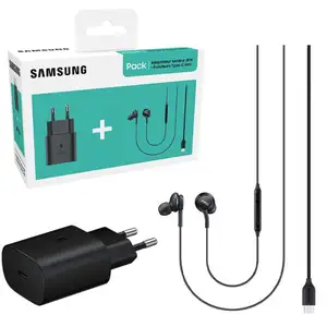Charger usb-c samsung 25w eu/ earphone akg usb-c bundle pack black, Limassol — Limassol - Agios Ioannis