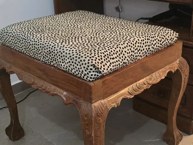 Wooden poof stools with fabric top, Larnaca — Aradippou - Agios Fanourios