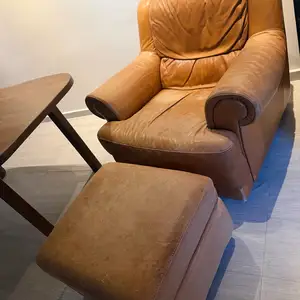 Bufallo leather armchair and ottoman, Paphos — Paphos - Agios Theodoros