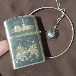 Vintage 1950's siam enamel & sterling silver jewellery set, Famagusta — Vrysoulles