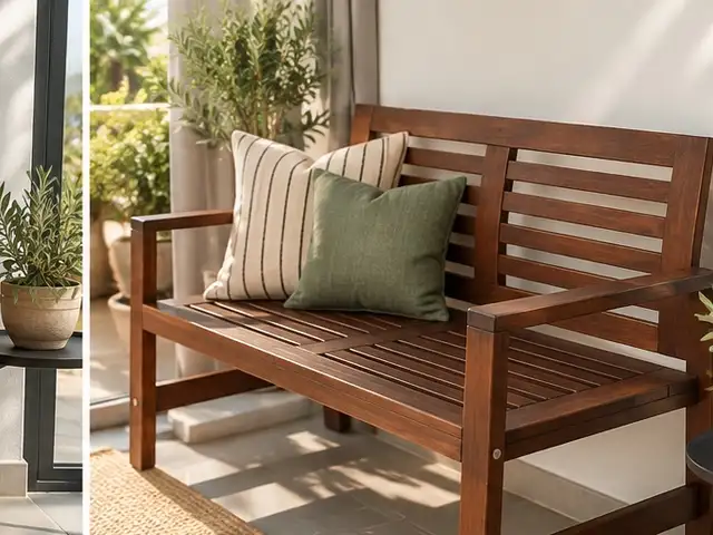 Ikea wooden garden bench, Paphos — Tala
