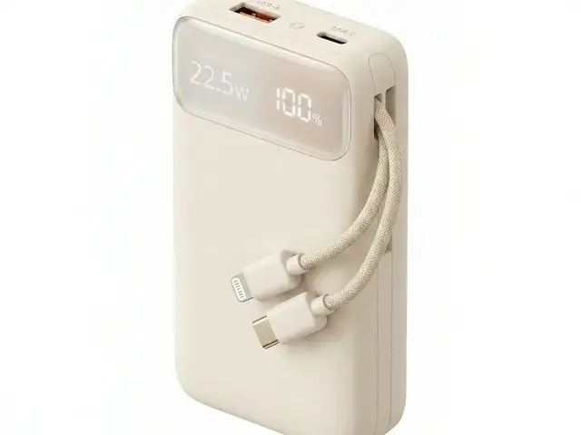 Baseus powerbank 22.5w 20000mah + display enerfill fc11 beige, Limassol — Agios Athanasios