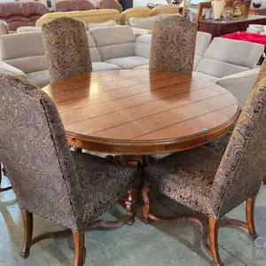 Large american traditional-style circular dining table and six chairs, Limassol — Ypsonas