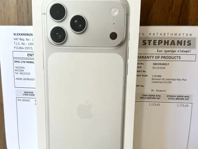 Iphone 17 pro max | 256gb | silver | brand new | box, cable & receipt, Επαρχία Λεμεσού — Ερήμη