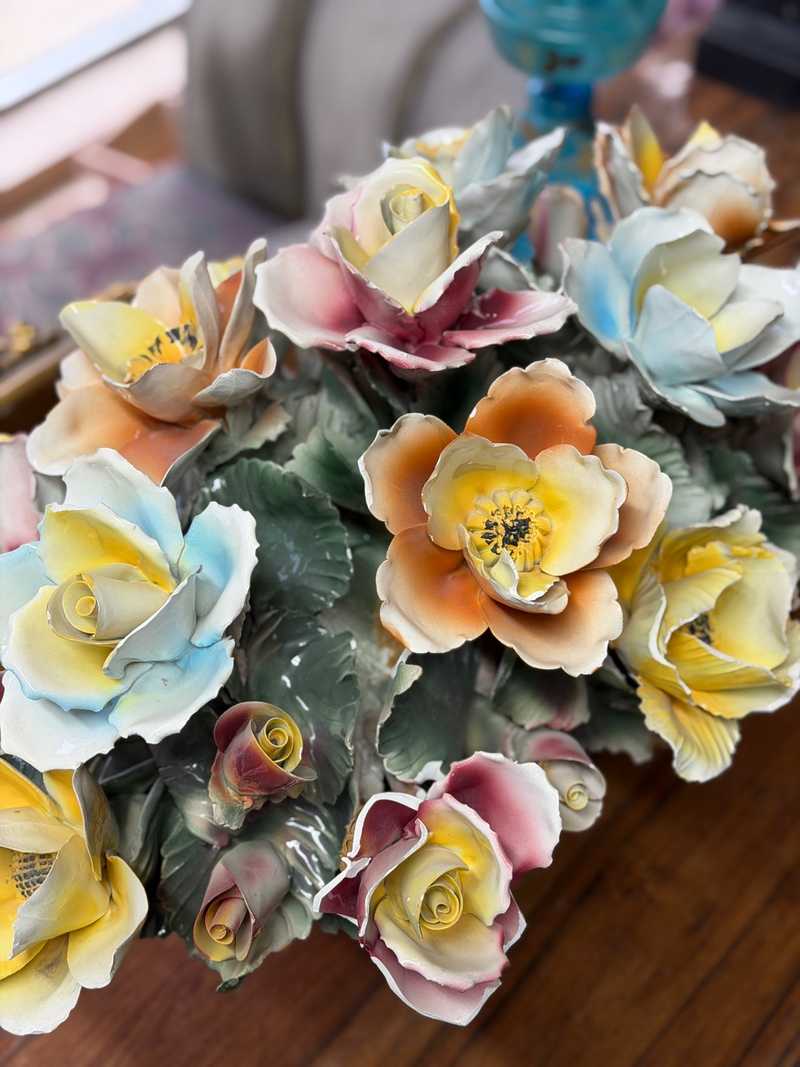 Capodimonte porcelain floral basket timeless italian elegance €450