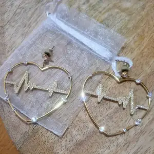 Genuine Swarovski Crystal Heartbeat Earrings As New, Paphos — Paphos - Universal