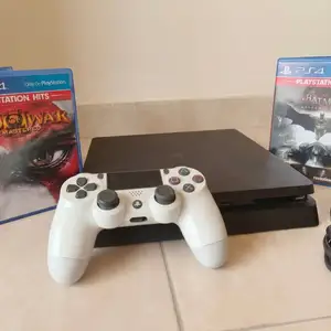 PlayStation 4 Slim 1TB + White DualShock Controller + 2 Games, Limassol — Kolossi -Agios Loukas