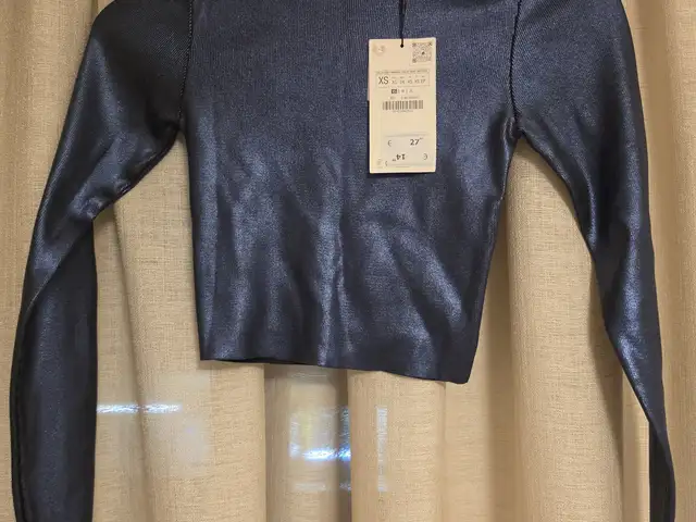 Zara dark blue cropped top xs with tags, Limassol — Limassol - Agia Zoni