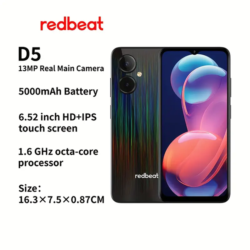 redbeat D5 128GB + 6GB RAM ブラック redbeat D5 6GB+128GB スマートフォン
