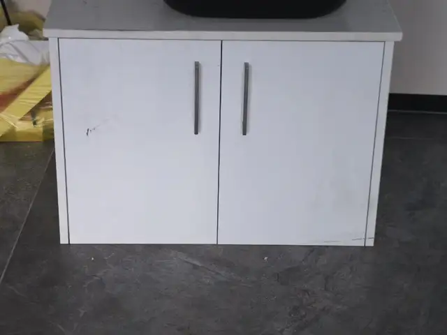 Sink Ravena black with cabinet with marble., Nicosia — Palouriotissa