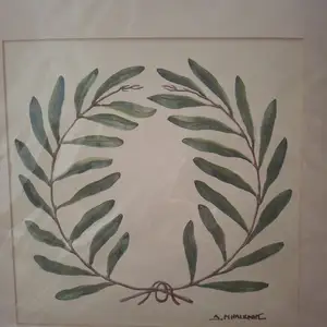 Αυθεντικό έργο του έλληνα εικαστικού δ. μηλιώνη με τίτλο στεφάνι ελιάς, Nicosia — Aglantzia