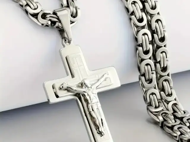 Stainless steel cross with chain 60cm, Επαρχία Λεμεσού — Άγιος Τύχων Τουριστική Περιοχή