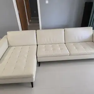 Natuzzi Genuine Leather Sofa with Chaise Lounge / Γνήσιος Δερμάτινος Καναπές, Επαρχία Λάρνακας — Τερσεφάνου