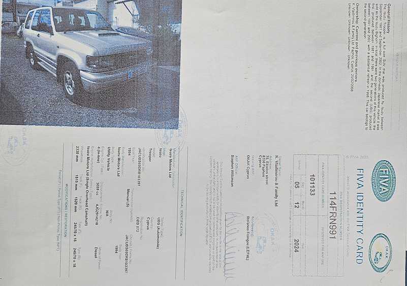 1994 Isuzu Trooper 3,1L 1994 Cyprus