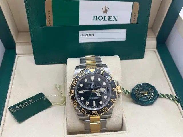 ROLEX GMT-MASTER II 116713LN | TWO-TONE 18K GOLD | BLACK DIAL | FULL SET, Limassol — Agios Tychon Tourist Area