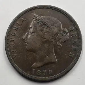 Cyprus 1 piastre coin 1879 queen victoria, Επαρχία Λευκωσίας — Λατσιά - Άγιος Γεώργιος