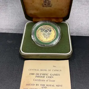 500 mils 1980 olympic games silver proof coin, Nicosia — Strovolos - Agios Vasileios