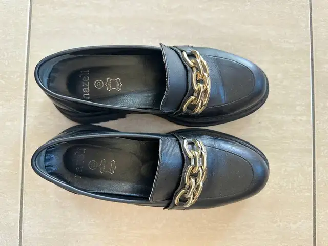 Black leather loafers size 39 in good condition, Larnaca — Xylofagou