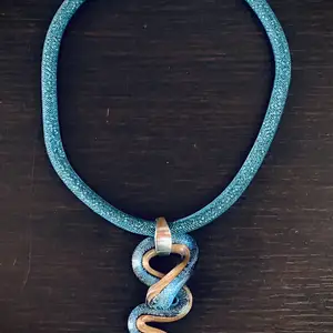 Handmade authentic original murano glass italian blue snake pendant necklace, Επαρχία Λάρνακας — Περιβόλια Λάρνακας