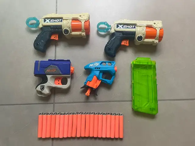 4 small nerf guns and 1 dart holder, Nicosia — Nicosia - Agios Andreas