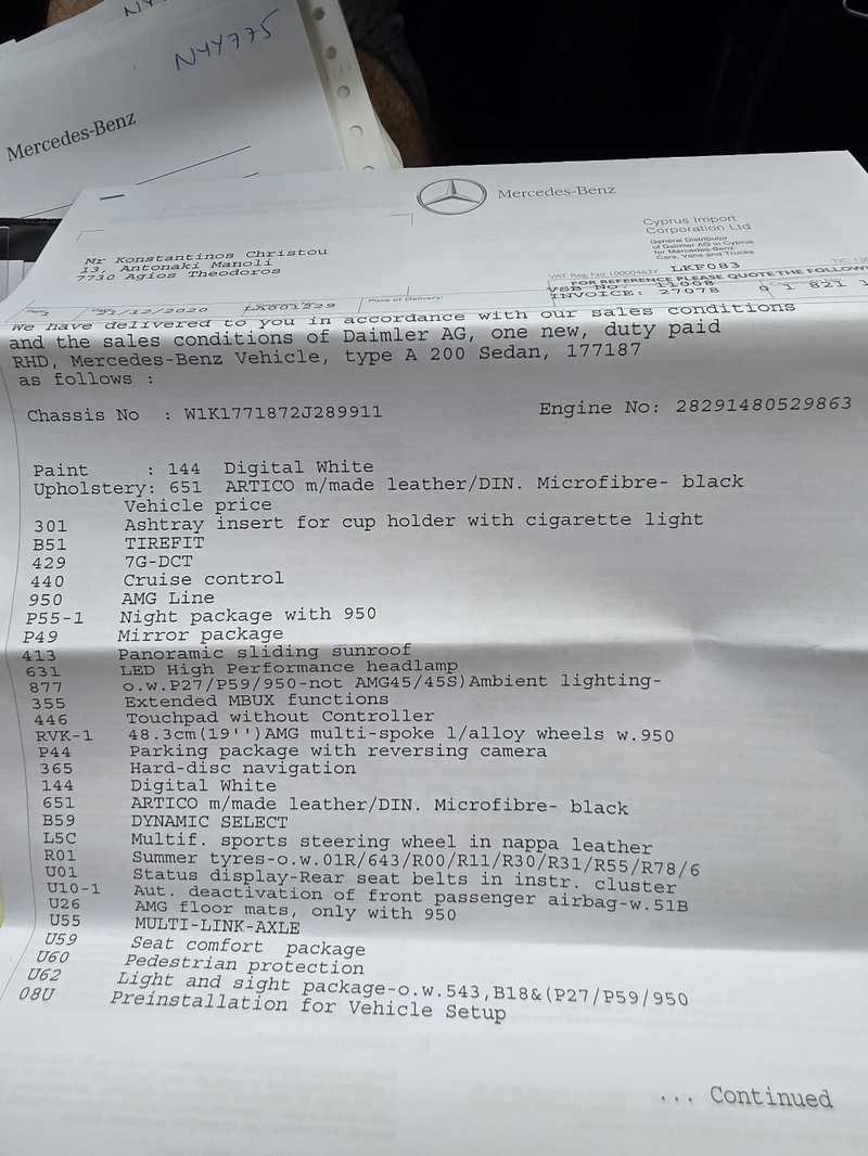 2021 Mercedes-Benz A-Class AMG 2,0L 2021 Cyprus
