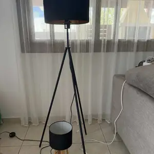 Modern tripod floor lamp black & gold, Paphos — Paphos - Universal
