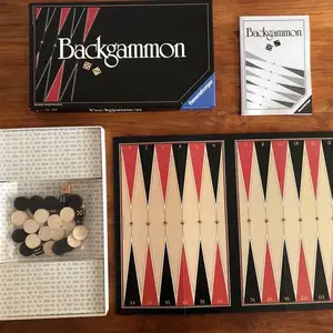 Rare 1980s original ravensburger backgammon game w/ wooden pieces&foldable board, Paphos — Paphos - Agios Theodoros