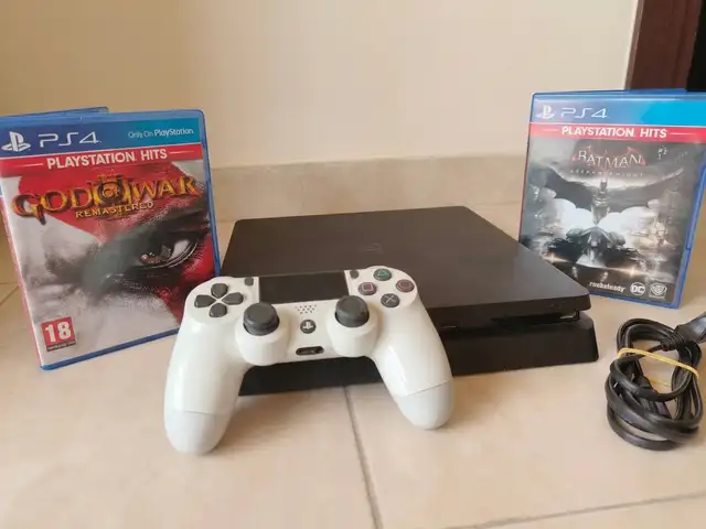 PlayStation 4 Slim 1TB + White DualShock Controller + 2 Games, Επαρχία Λεμεσού — Κολόσσι- Άγιος Λουκάς