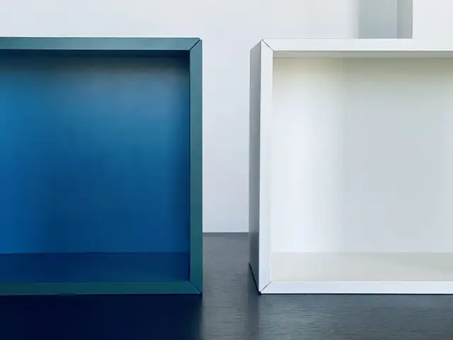 4 white & blue ikea eket 14729 square wall mounting shelving boxes, Larnaca — Perivolia Larnakas