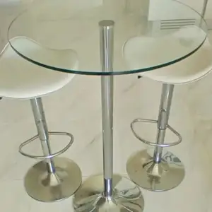 Glass and metal bar table, Paphos — Pegeia