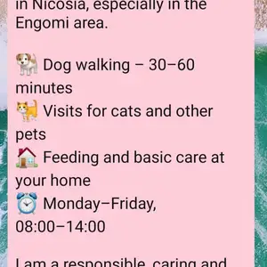 Dog walking pet, Nicosia — Egkomi