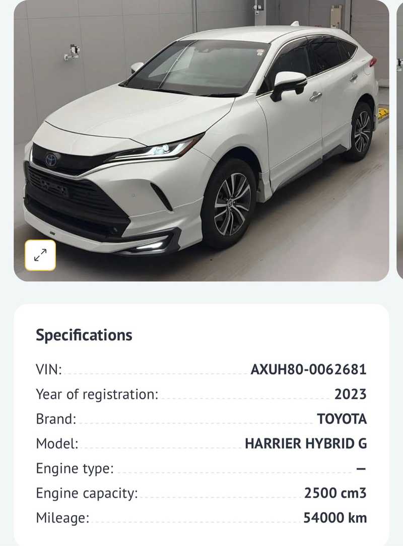 2023 Toyota Harrier 2,5L 2023 Cyprus