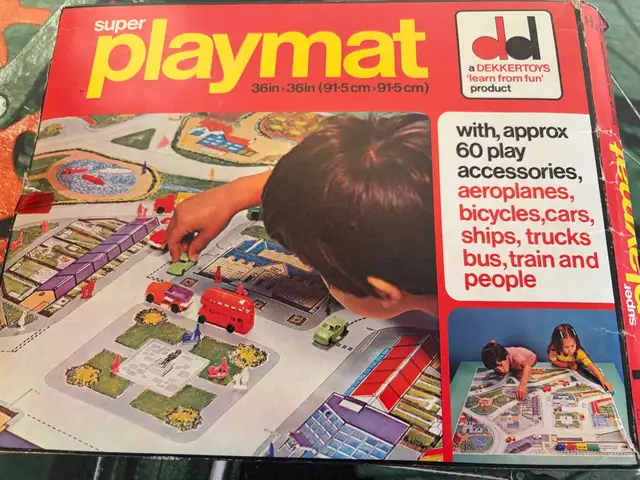 Vintage 1970's toys, superplaymat by dekker toys - boxed with mat and toys, Paphos — Paphos - Agios Theodoros