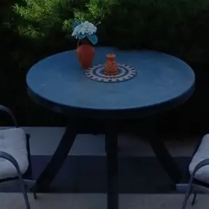 Plastic/ pvc garden table 98 cm diameter, Paphos — Tala